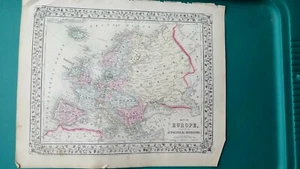 1867 Map of Europe Showing Political Divisions Mitchell Brothers hand-colored - Picture 1 of 11