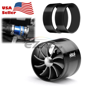 Mi2KA Turbine Air Intake Fuel Gas Saver Single Fan System Turbo 2.5"-3.0" Black - Picture 1 of 7