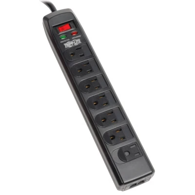 Tripp Lite 6FT 7 Outlet 1440 Joule Surge Protector - Black - Image 1 of 4