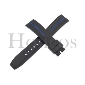 Correa de correa de goma de silicona 20 22 mm liberación rápida se adapta a negro fósil/BL - Imagen 1 de 4