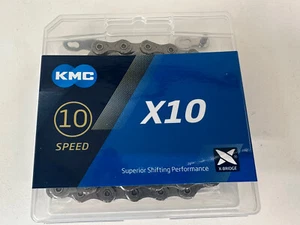 Cadena KMC X10 10 velocidades gris 116 eslabones con eslabón faltante - Imagen 1 de 2