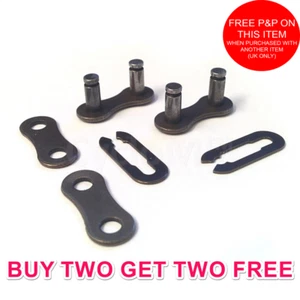 2x CHAIN SPLIT CONNECTING LINKS BIKE BICYCLE SINGLE SPD BMX 1/2 x 1/8 GET 2 FREE - Picture 1 of 5
