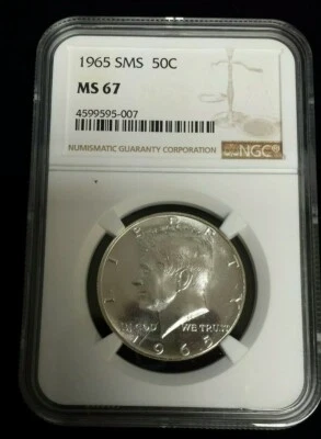 1965 SMS Kennedy Half Dollar - NGC MS67 - Special Mint Set  - Image 1 of 2