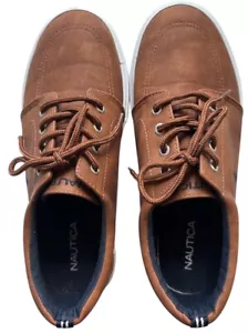 NAUTICA boys, Unisex Caramel Brown Tennis Shoe. Preowned. Size 5. - Picture 1 of 6