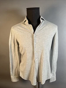 Suitsupply Shirt Men 38 15 Extra Slim Fit Button Up Pure Cotton Long Sleeve Knit - Picture 1 of 5