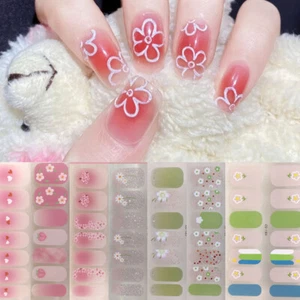 Nail Art Stickers Self-Adhesive DIY Nail Wraps Full Cover Sticker Waterproof * - Picture 1 of 26
