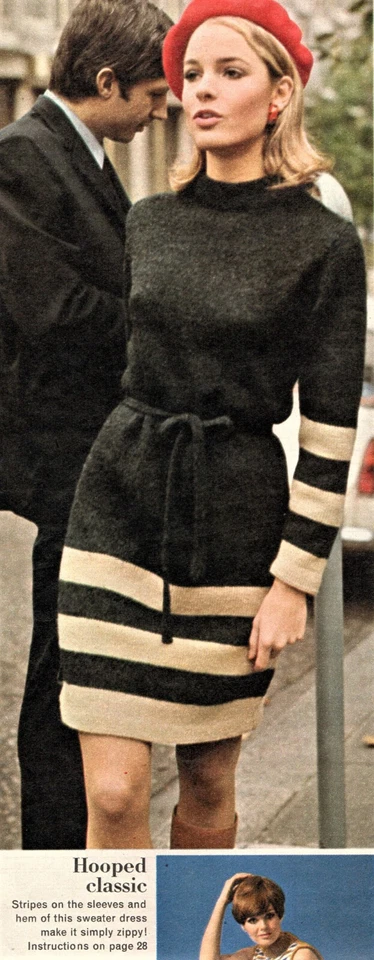 Vintage Sixties Style Sweater Dress 4ply Knitting Pattern 34-40 Bust 36-42 Hips - Image 1 of 1