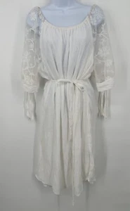 Mile Gabrielle Dress Size L Pullover white rayon sleeves see through - Picture 1 of 11