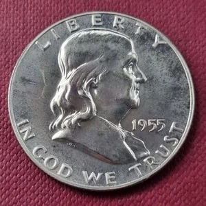 1955 Franklin Half Dollar 50c High PROOF #48858 - Picture 1 of 2