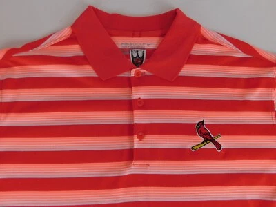 Nike Golf Tour Performance Mens Striped St. Louis Cardinals Polo Shirt XL - Image 1 of 4