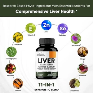70 Capsule Pulizia Fegato Supporto Disintossicante Formula Naturale per la Salute del Fegato - Foto 1 di 4
