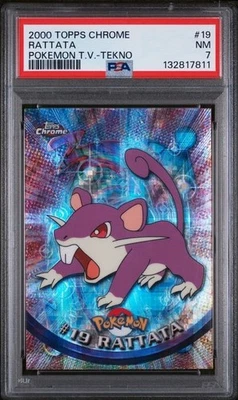 2000 TOPPS CHROME POKEMON T.V. #19 RATTATA POKEMON T.V.-TEKNO PSA 7 POP 3 Low  - Image 1 of 2
