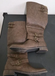 JustFab Hally Womens Brown Knee High Boots Womens Size 9 - Picture 1 of 7