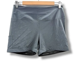 Kinona Active Shorts Women's Size Small Gray High Rise Compression Mesh Stretch - Picture 1 of 11