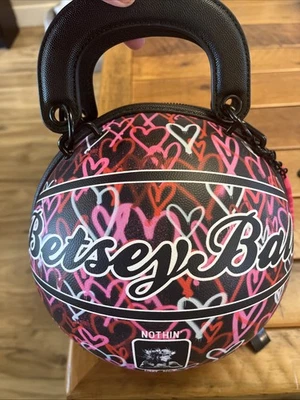 Betsey Johnson Kitsch Basketball Small Crossbody Bag Black NWT - Image 1 of 4