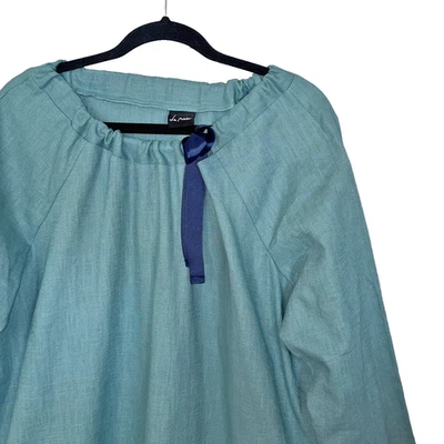 Le Muse Linen Blend The French Cocktail Dress in Teal Green - Size XL - Image 1 of 4