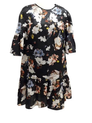 ERDEM Ladies UK 10 Black Floral Fit & Flare Dress By Trinny Woodall Pre-Loved  - Image 1 of 4