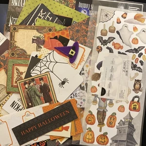 Halloween Scrapbook Papier & mehr Posten zum Basteln, Junk Journal, Ephemera - Bild 1 von 15