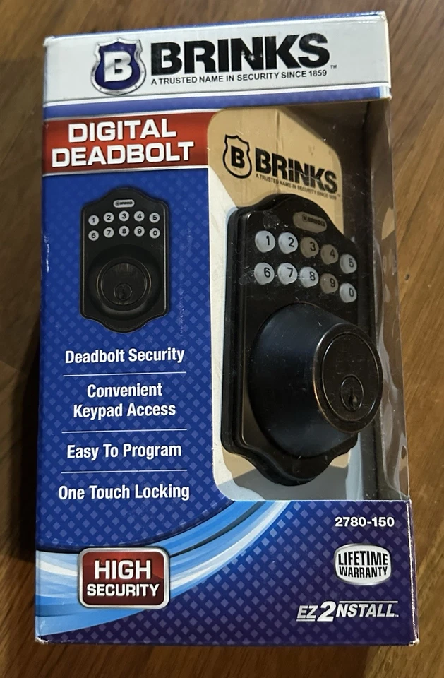 NEW - Brinks 2780-150 Digital Keypad Electronic Deadbolt - Tuscan Bronze - Image 1 of 4