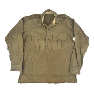 WW2 British Army Wool shirt pullover popover 1940s Officer surplus Mens Small - Picture 1 of 8