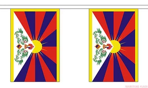 TIBET 9 METRE BUNTING 30 FLAGS flag TIBETAN - Picture 1 of 1
