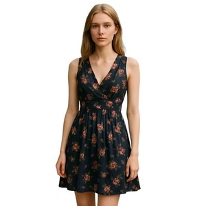 Abercrombie Minikleid Blumen Chiffon V-Ausschnitt XS - Bild 1 von 11