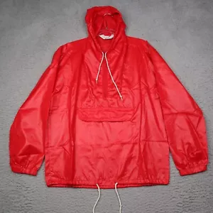 Vintage 70s Sears Mens Store Rain Coat Anorak Jacket Red Mens Medium Outerwear - Bild 1 von 16