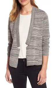 NWT Eileen Fisher Womens Med Grey Tencal Organic Cotton Long Sleeve cardigan - Picture 1 of 6
