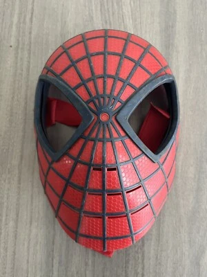 Marvel SPIDERMAN Red & Navy Hard Plastic Face Mask 2012 Hasbro Columbia Pictures - Image 1 of 4