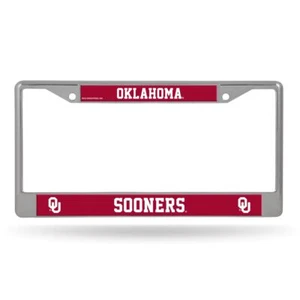 Oklahoma Sooners Chrome Metal License Plate Frame - Picture 1 of 5