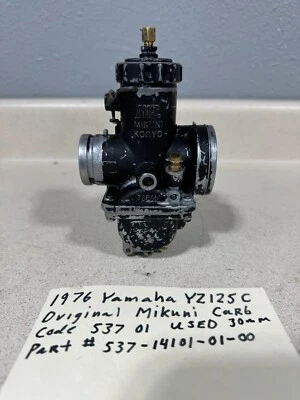 1976 Yamaha YZ125C Original Mikuni Carb 30mm Código 537 01 Peça # 537-14101-01-00 - Imagem 1 de 4