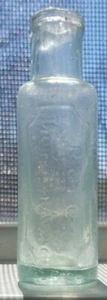 RARE OPEN PONTIL PURE LEMON ACID ODD RAISED EMBOSSED PANEL ROLLED LIP FREE SHIP - Picture 1 of 7