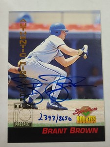 1994 Signature Rookies /8650 Top 10 Prospect Autograph #2 Brant Brown