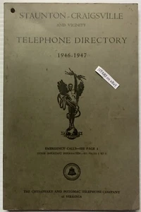 1946 1947 STAUNTON, VA, TELEPHONE DIRECTORY C&P BELL SYSTEM PHONE BOOK - Picture 1 of 4