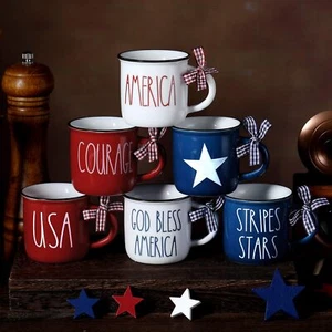 6 Pcs 4th Of July Mini Coffee Mugs Patriotic Independence Day Tiered Tray Decor - Picture 1 of 7