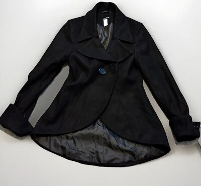 Casaco de lã venus preto alto baixo mistura - Imagem 1 de 3