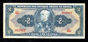 🇧🇷 BRASIL 2 CRUZEIROS 1944 P 133 * FIRMADO A MANO * NOTA - Imagen 1 de 2