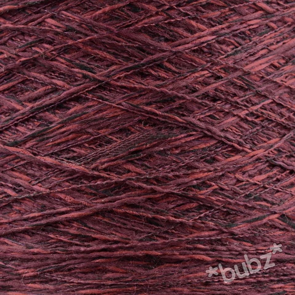 TEXTURED YARN CONE 400g 8 BALLS OXBLOOD BLACK MULTI MIX MACHINE KNITTING WEAVING - Image 1 of 1