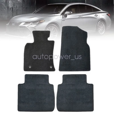 Alfombrillas delanteras y traseras de terciopelo negro 4 piezas para Toyota Avalon 2019-2023 Foto 1 de 4