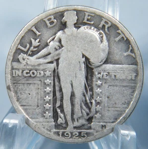 1925 Liberty Standing Quarter Circulated - Picture 1 of 2