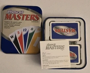 Phase 10 Masters Edition Card Game Mattel 2010 Blue Collectors Tin Complete - Picture 1 of 1