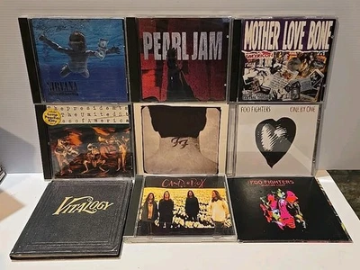 Lot of 9 Seattle area based Rock Band CDs: Nirvana, Foo Fighters, Pearl Jam etc. Foto 1 de 4