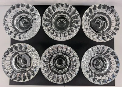 Set of 6 Vintage Crystal Clear Glass Candle Holders for Taper/Votive/Tealight - Image 1 of 4