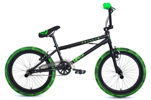 CHILLIZ BMX Freestyle 20 Zoll XB.02 schwarz-grün Kinder Erwachsene V-Brake 360°  - Bild 1 von 8