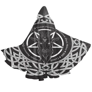 Baphomet Goat Satanic Pagan Halloween Hooded Robe Cloak for Adult Men - Cloak... - Picture 1 of 7