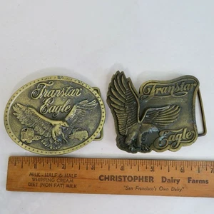 1970'S TRANSTAR EAGLE IH BRASS BELT BUCKLES - NICE - Picture 1 of 5
