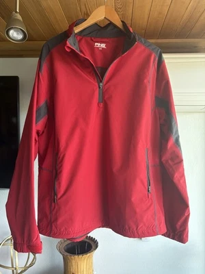 Pullover Ping Manga Larga Rojo/Negro Talla Grande Cintura Tirar Cuerda  Foto 1 de 3