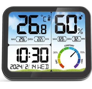 VOCOO Digital Indoor Room Thermometer 5.8 Extra Large Display Backlot Date Clock - Picture 1 of 10