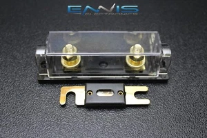 (1) PACK 0 2 4 6 8 GAUGE ANL FUSE HOLDER W/ (1) 250 AMP NICKEL WAFER FUSES WIRE  - Picture 1 of 4