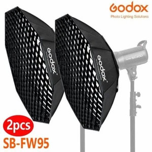 2PCS Godox 95cm 37" Octagon Umbrella Bowens Mount Grid Softbox For Flash Light - Picture 1 of 11